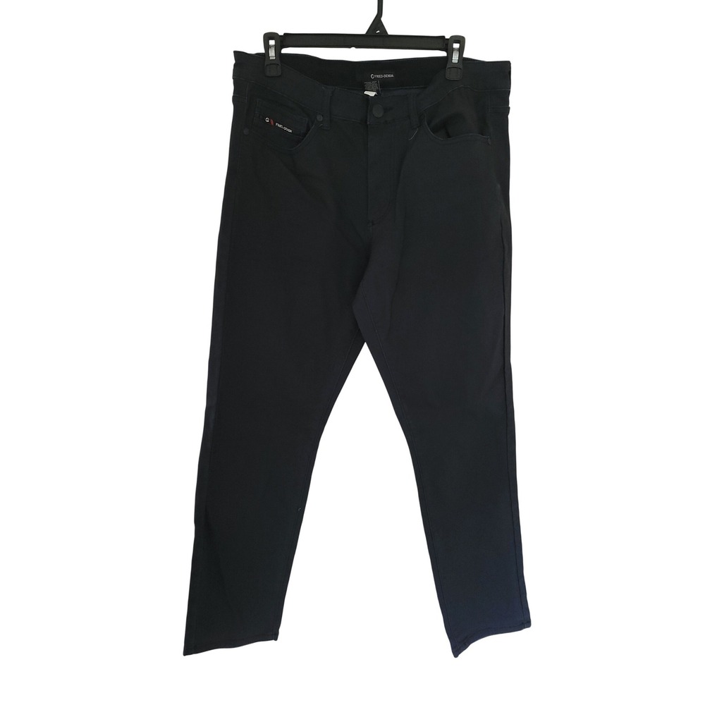 FRED DENIM Slim Fit Black Jeans Mens Size 34x30 Cotton Blend‎ Stretch Pants #9